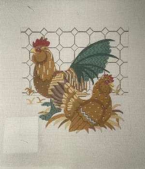* CBK Needlepoint MN2024 Brown Chickens