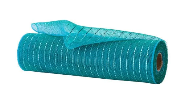 10" Fine Weave Metallic Mesh: Turquoise,Turquoise Foil (10 Yards) RY500160