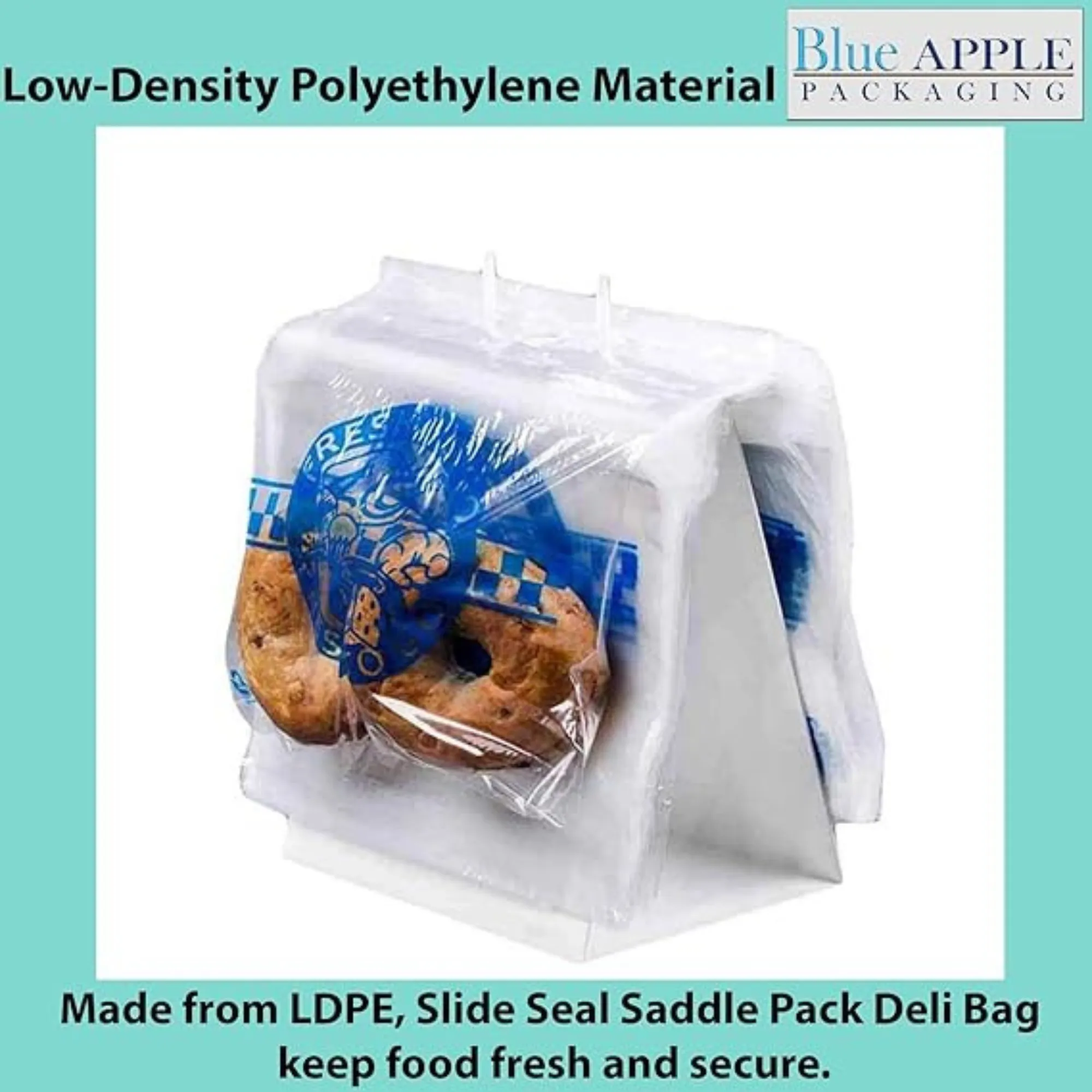 10X8 inches Deli Bags Slide Seal Printed Fresh To Go One Color 1 Mil LDPE