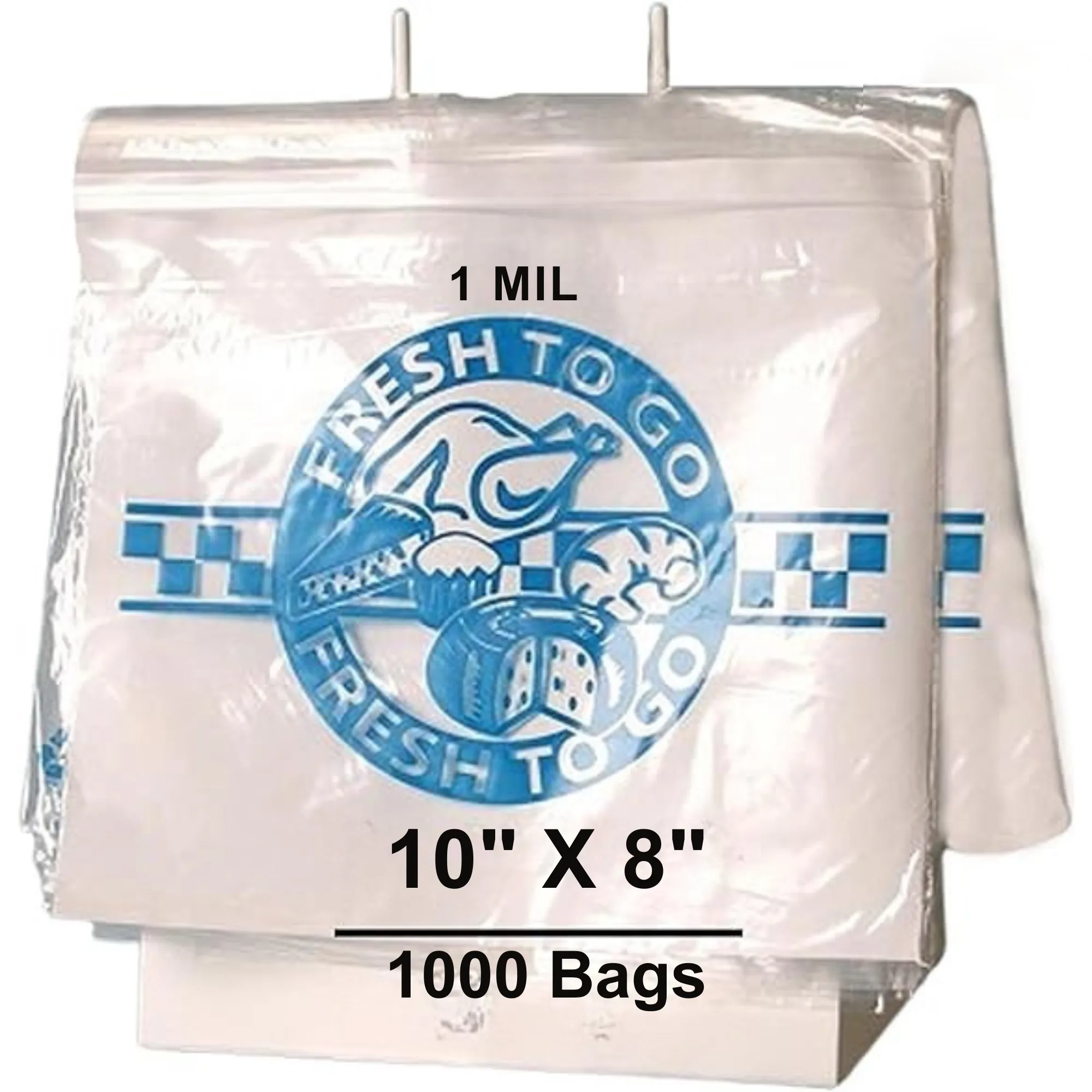 10X8 inches Deli Bags Slide Seal Printed Fresh To Go One Color 1 Mil LDPE