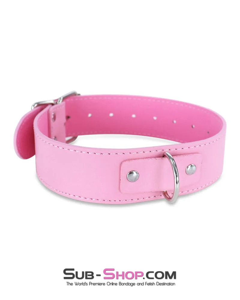 1104DL      Petite Princess Slim Pink Bondage Collar and Leash Set