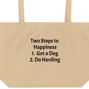 2 Steps to Happiness - Herding X-Large Tote/ Shopping Bags
