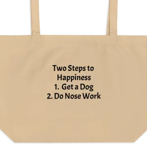 2 Steps to Happiness - Nose Work X-Large Tote/ Shopping Bags