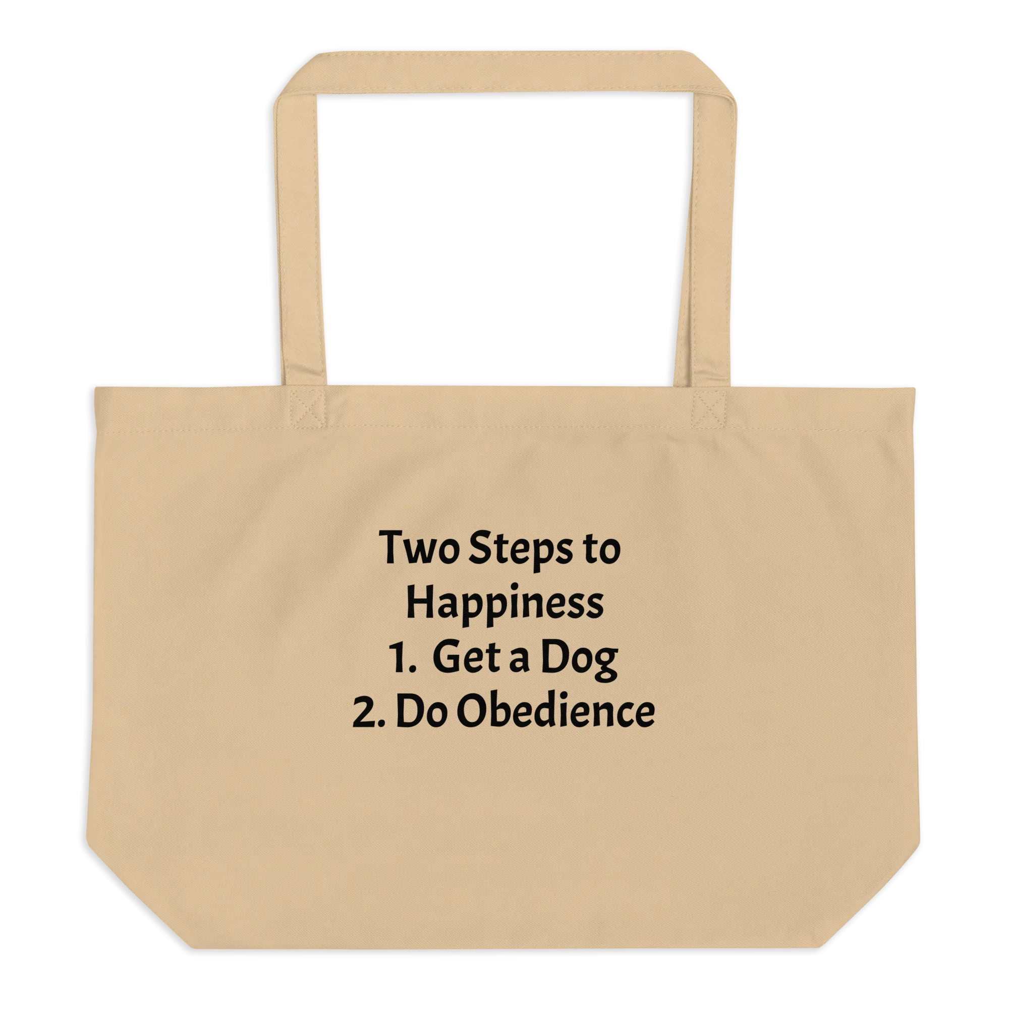 2 Steps to Happiness - Obedience X-Large Tote/ Shopping Bags