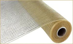 21" Wide Foil Mesh: Champagne w/ Gold Foil (10 Yards) RE1066MT