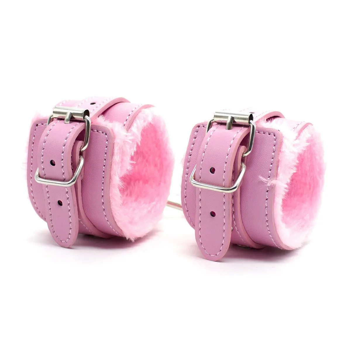 2360MQ      Princess Pink Fur Lined Ankle Bondage Cuffs - MEGA Deal