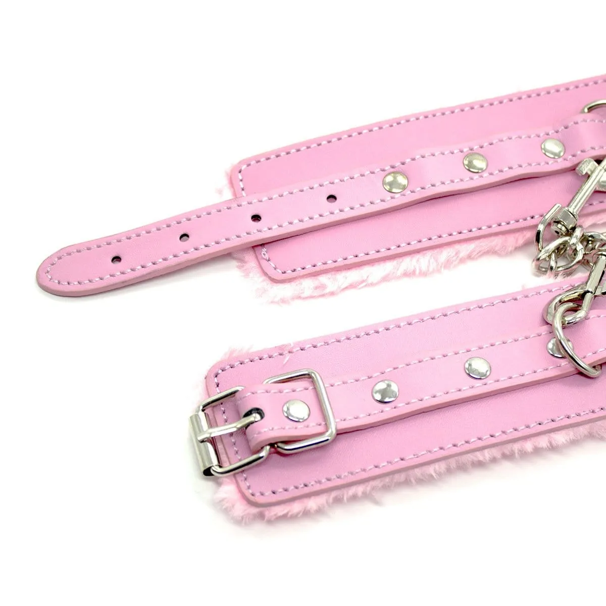 2360MQ      Princess Pink Fur Lined Ankle Bondage Cuffs - MEGA Deal
