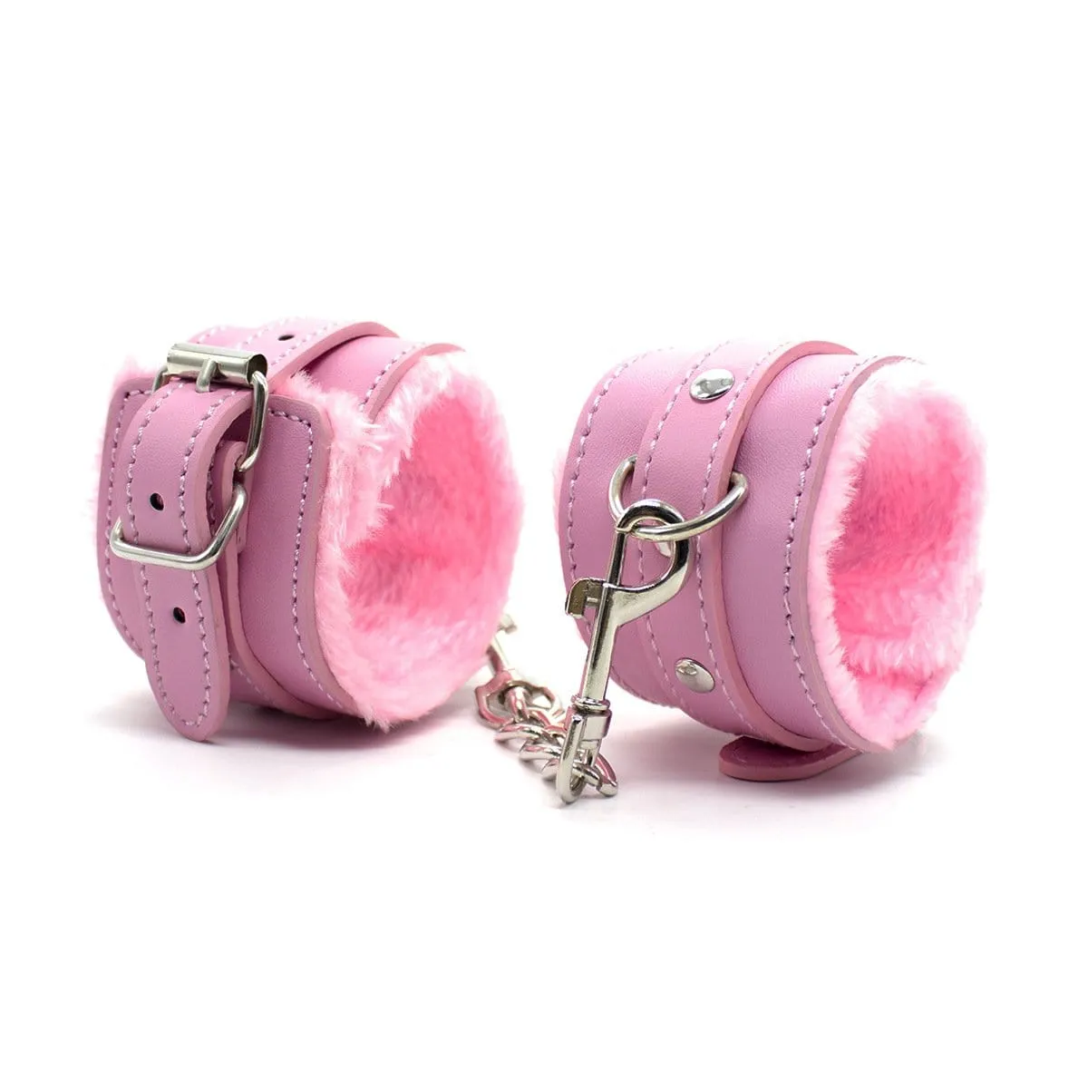 2360MQ      Princess Pink Fur Lined Ankle Bondage Cuffs - MEGA Deal