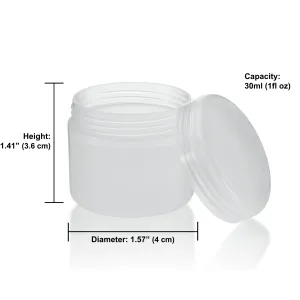 24 Pack White Translucent Cosmetic Plastic Cream Jars Containers with Lids and Sealing Discs