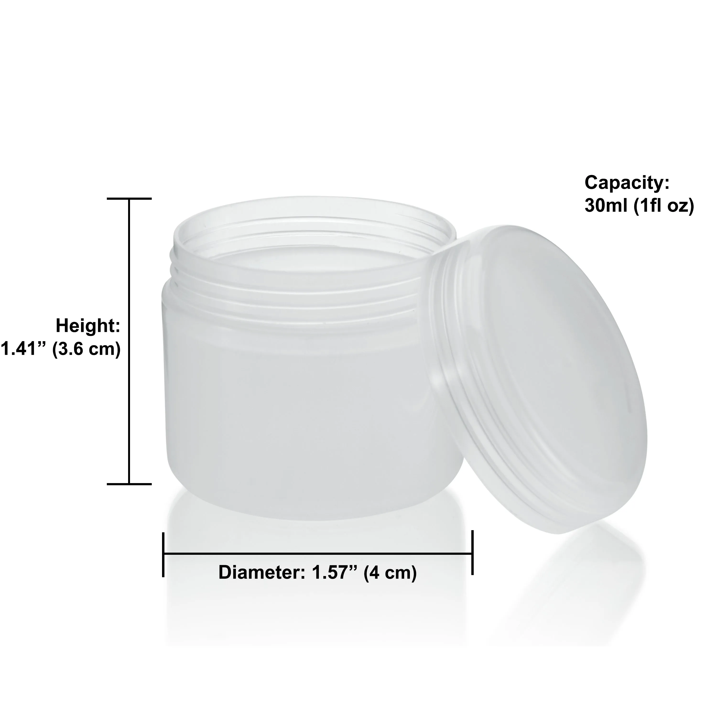 24 Pack White Translucent Cosmetic Plastic Cream Jars Containers with Lids and Sealing Discs