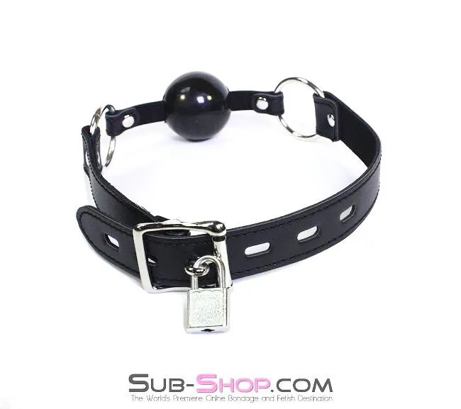 2520LT      MMMPHH Black Locking Leatherette Small Ballgag