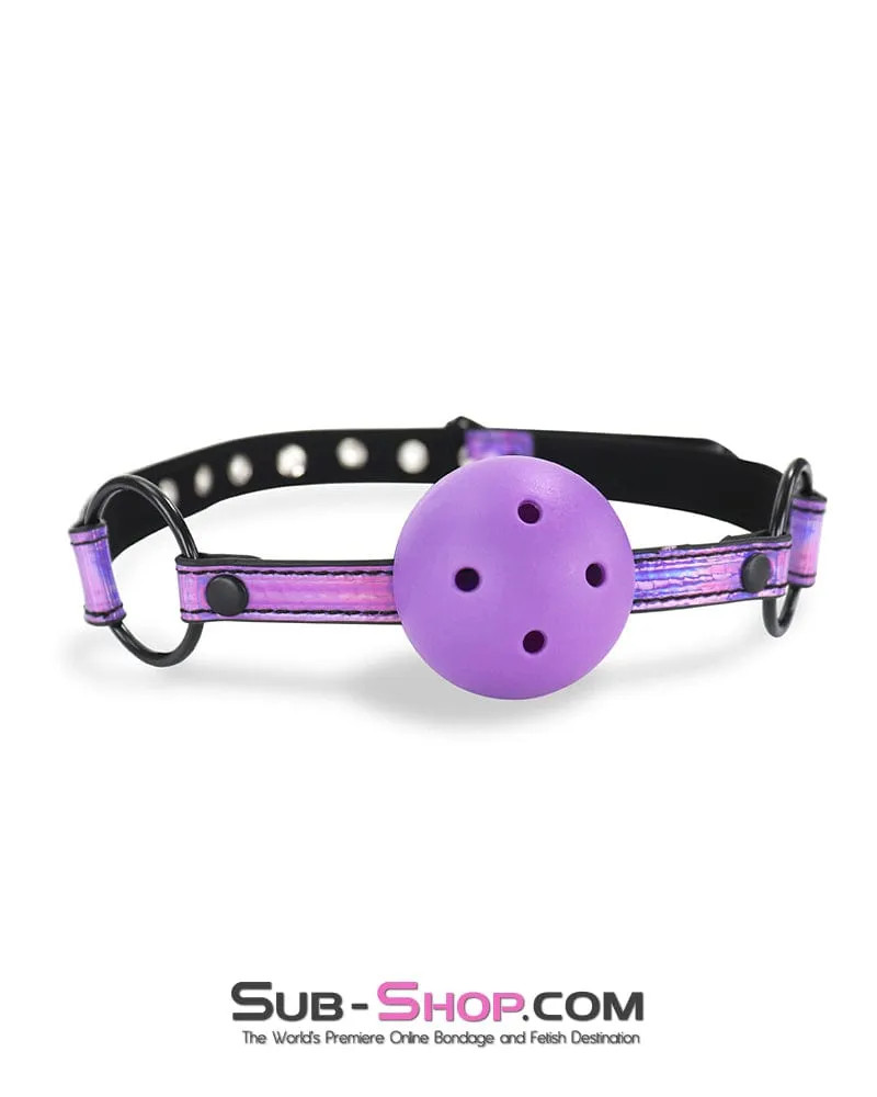2621DL      Iridescent Purple Breather Drool Ball Gag