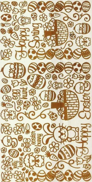 2802SB - Spring/Easter - scrapbook stickers - gold - Dazzles Stickers
