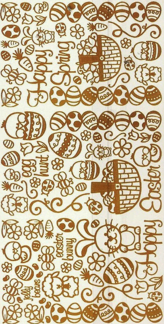 2802SB - Spring/Easter - scrapbook stickers - gold - Dazzles Stickers