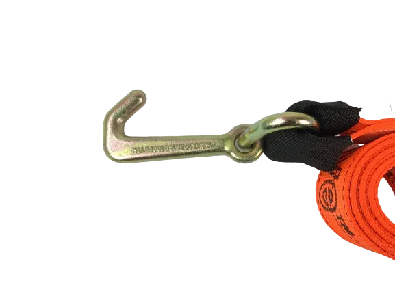 2" x 10' Diamond Weave Strap with Mini J Hooks and Snap Hook Ratchet (2 Pack)