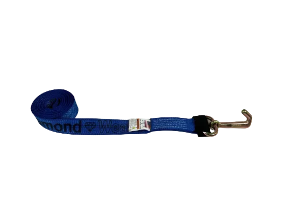 2" x 10' Diamond Weave Strap with Mini J Hooks and Snap Hook Ratchet (2 Pack)