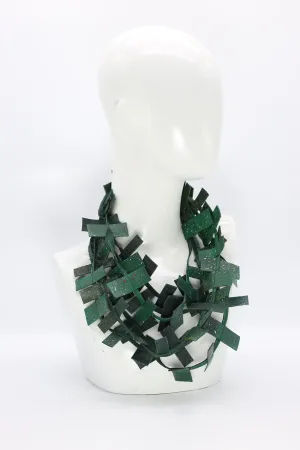 3-strand Recycled Leather Necklaces - Hand painted
