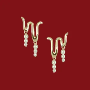 3-Tier Pearl Dangler in 14k Gold