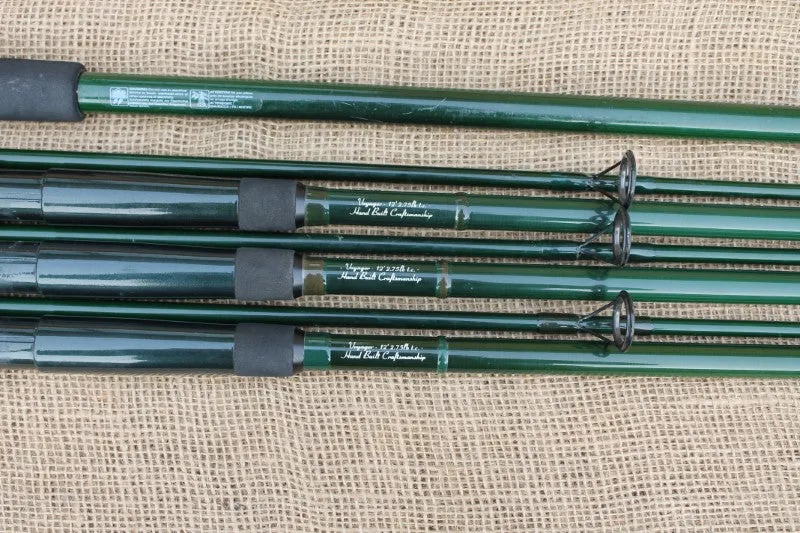 3 x Fox Voyager Old School Carp Rods And Fox Landing Net. 1990s. SALE!!!