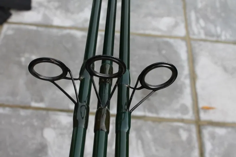 3 x Fox Voyager Old School Carp Rods And Fox Landing Net. 1990s. SALE!!!