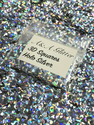 3D Squares - Holo Silver