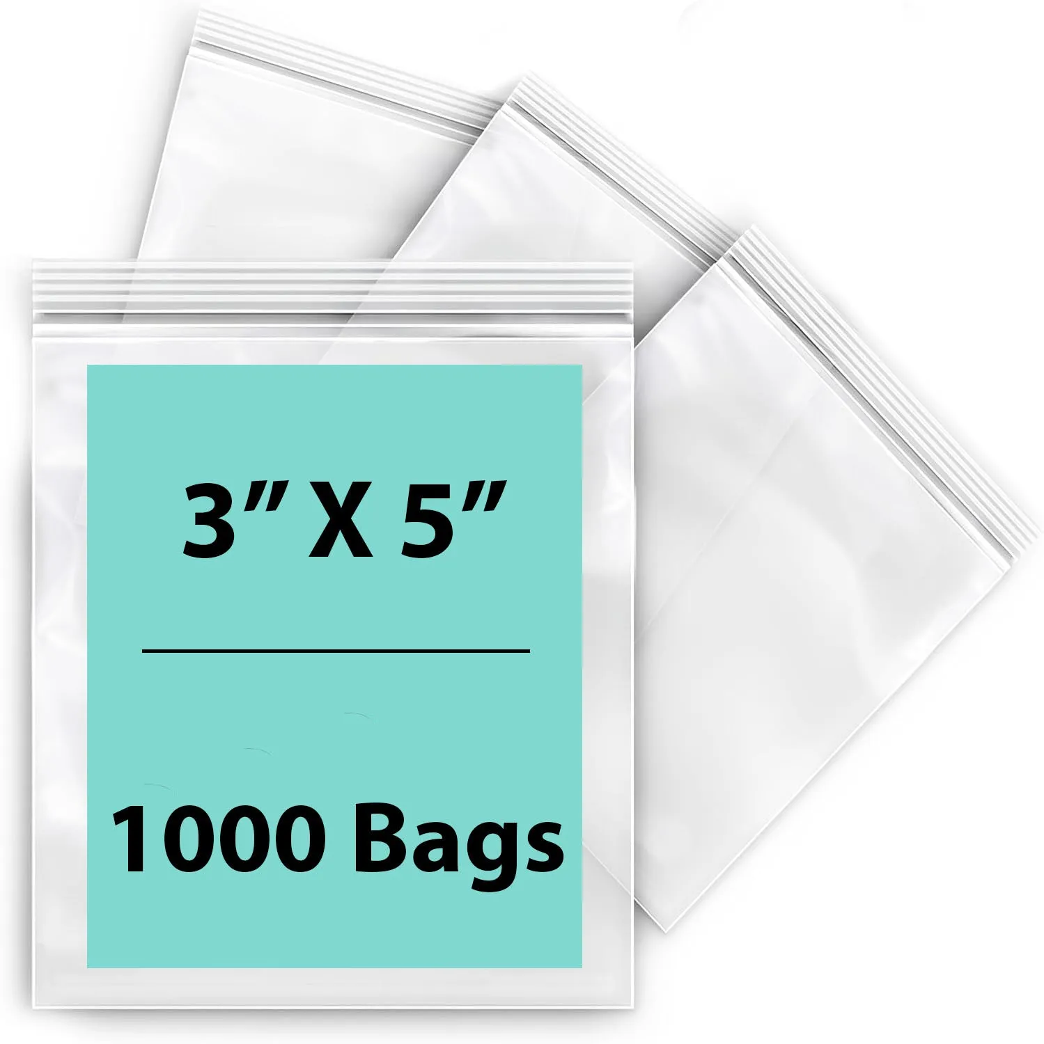 3X5 inches Reclosable Single Line Zipper Poly Bags 2 Mil (LDPE)