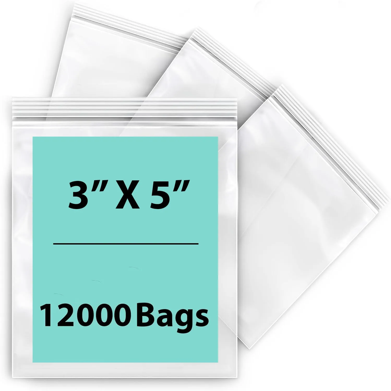 3X5 inches Reclosable Single Line Zipper Poly Bags 2 Mil (LDPE)