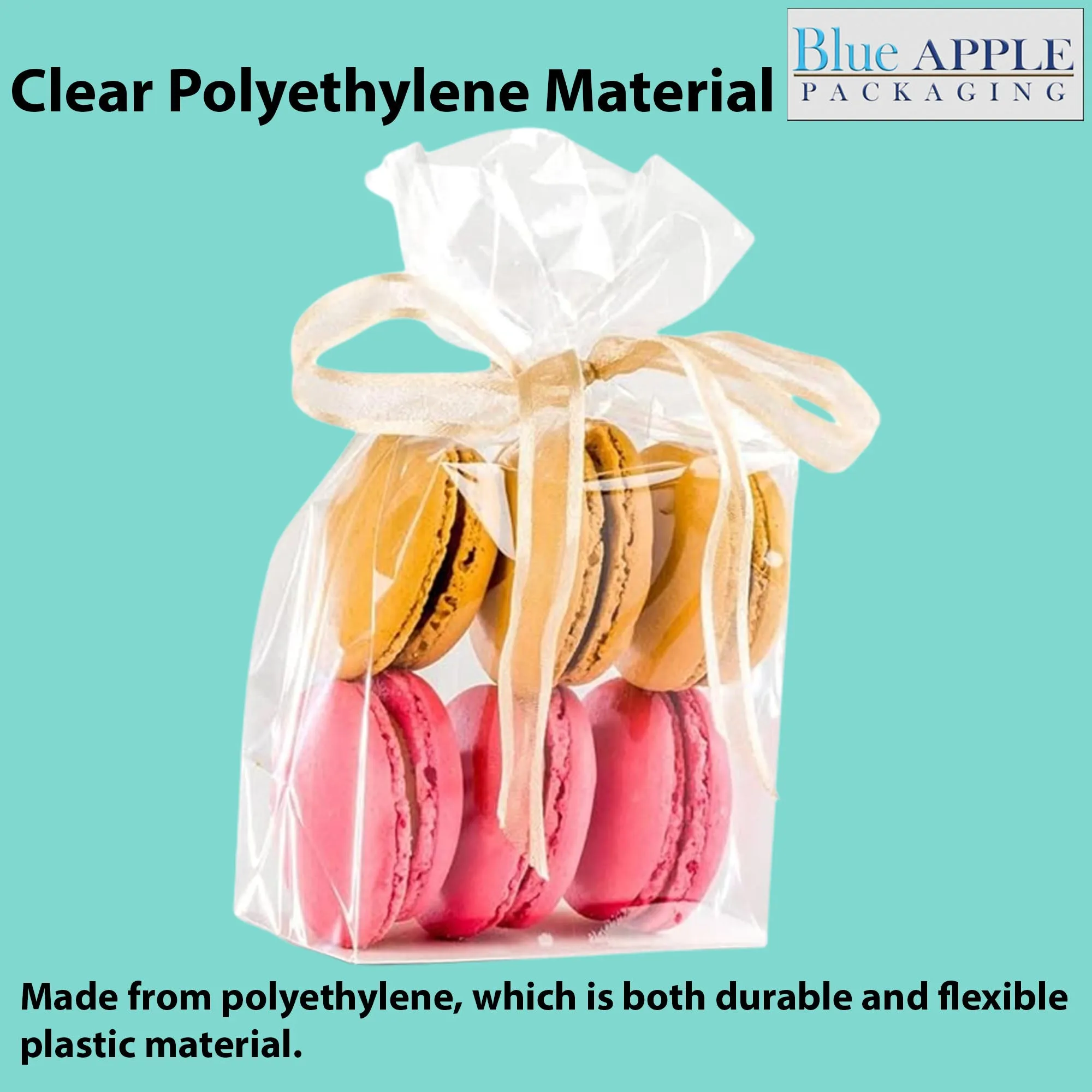 4X2X8 inches Gusseted Poly Bags Clear 1 Mil Low Density LDPE
