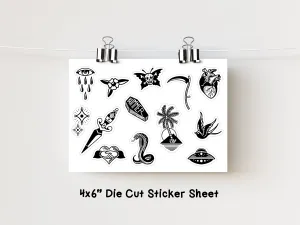4x6" Die Cut Sticker Sheet - Tattoo Flash