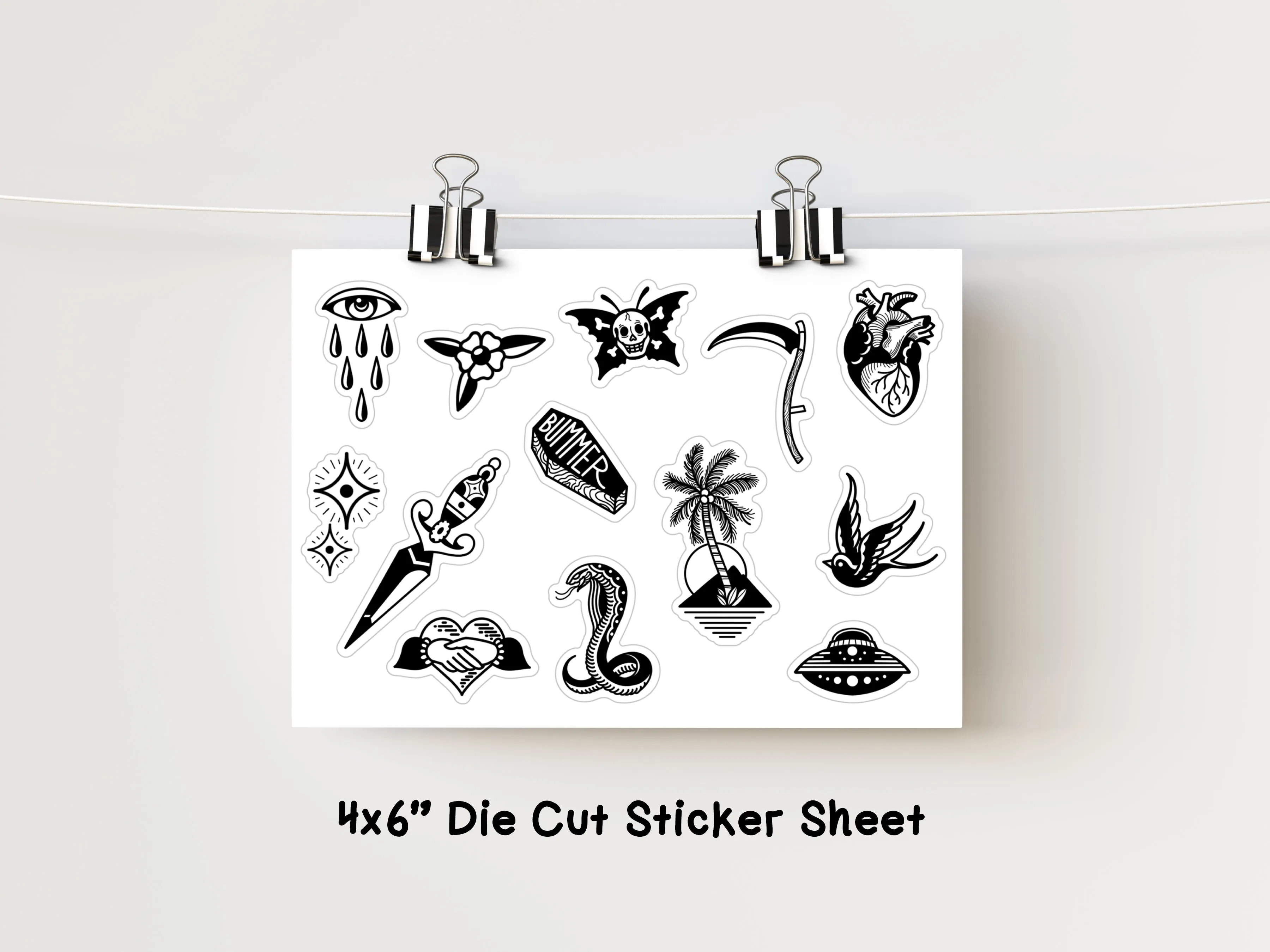 4x6" Die Cut Sticker Sheet - Tattoo Flash