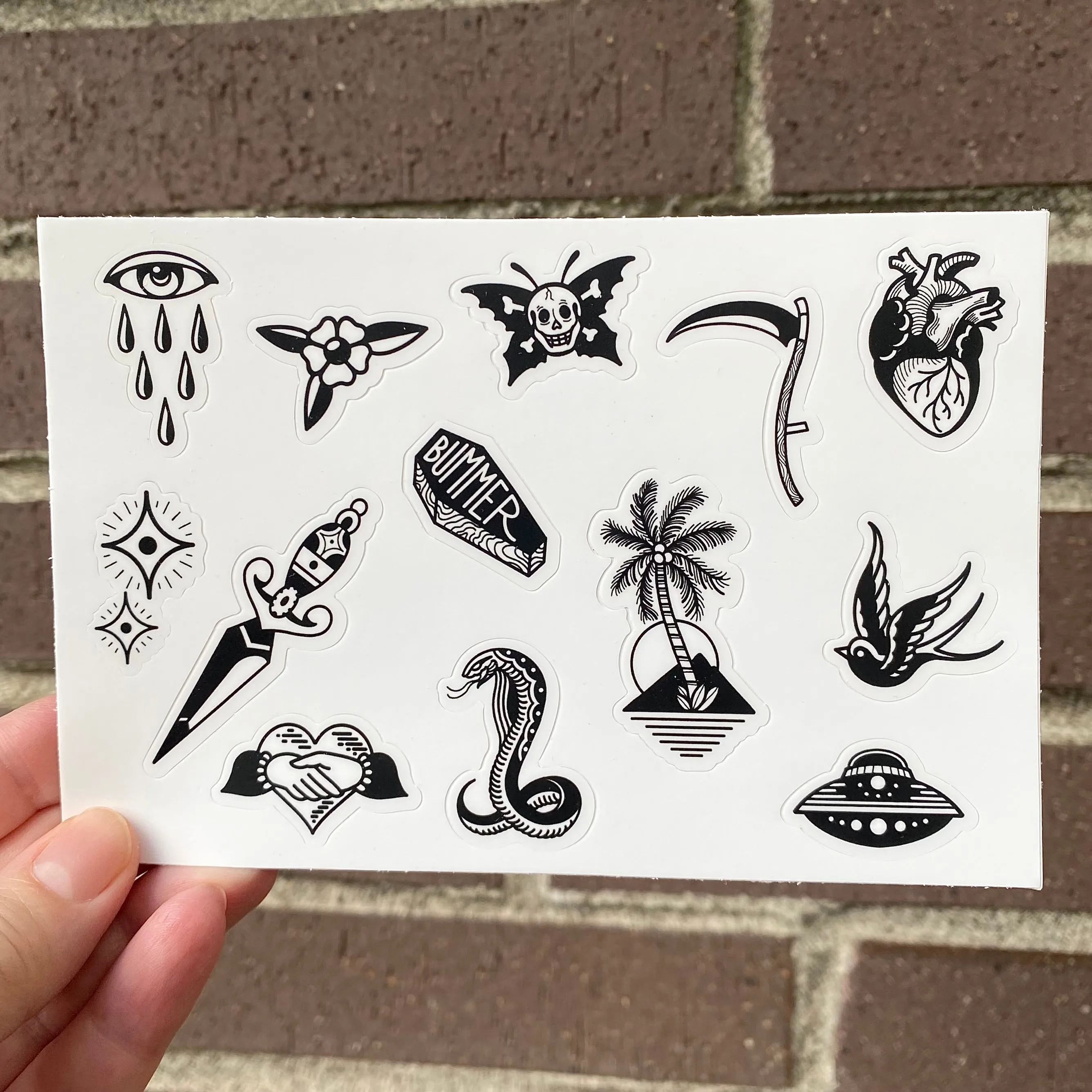 4x6" Die Cut Sticker Sheet - Tattoo Flash