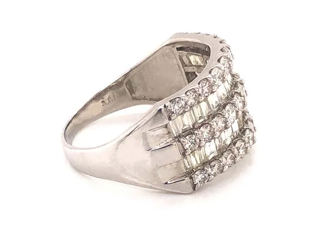 5 Row Wide Diamond Band in Platinum
