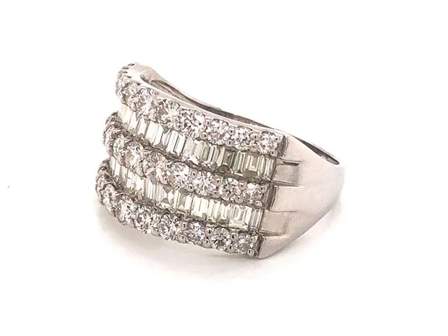 5 Row Wide Diamond Band in Platinum
