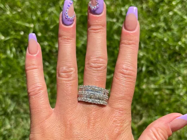 5 Row Wide Diamond Band in Platinum