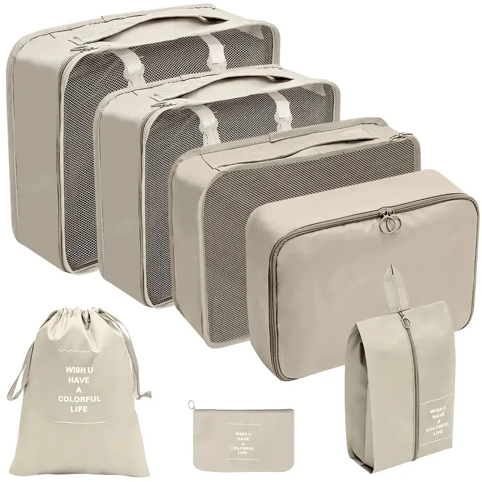 7-Piece Travel Organizer Set - Packing Cubes for Luggage and Clothes