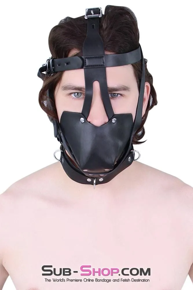 7881MQ      Locking Muzzle Ball Gag Trainer, Full Head and Collar Head Harness