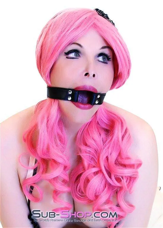 8958DL-SIS      Sissy Mistress Slave Bondage Basics Leatherette Open Mouth Ring Gag