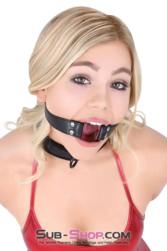 8958DL-SIS      Sissy Mistress Slave Bondage Basics Leatherette Open Mouth Ring Gag
