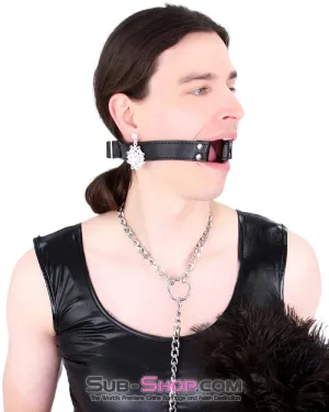 8958DL-SIS      Sissy Mistress Slave Bondage Basics Leatherette Open Mouth Ring Gag