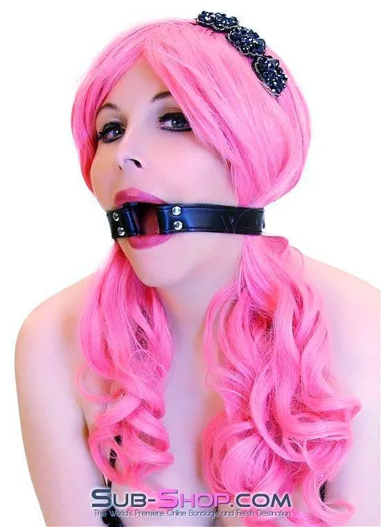 8958DL-SIS      Sissy Mistress Slave Bondage Basics Leatherette Open Mouth Ring Gag