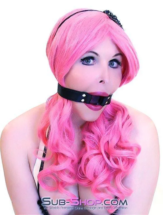 8958DL-SIS      Sissy Mistress Slave Bondage Basics Leatherette Open Mouth Ring Gag