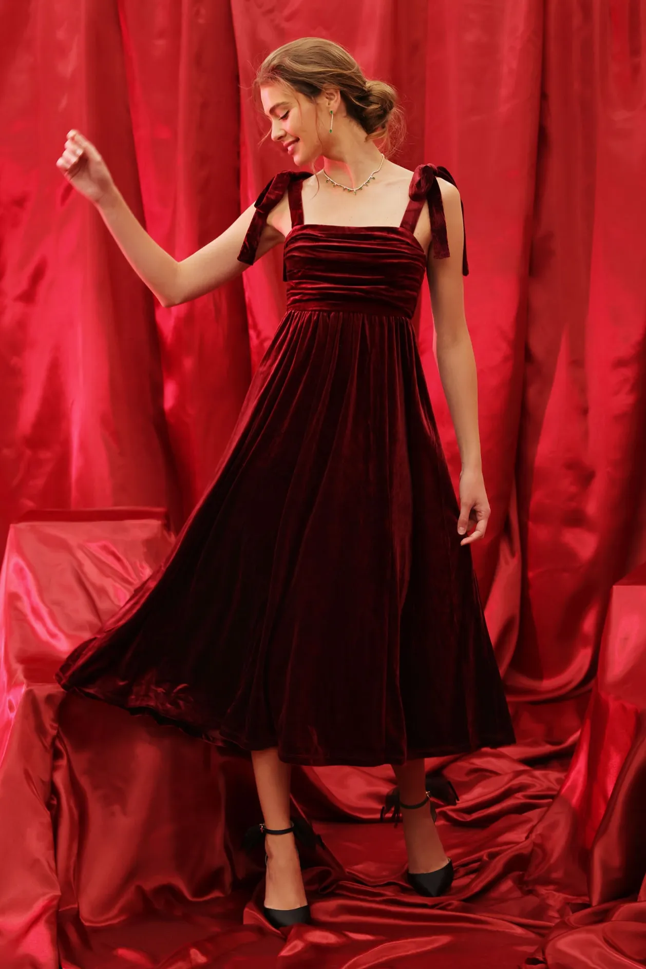 Ada Velvet Holiday Dress - Two Colors