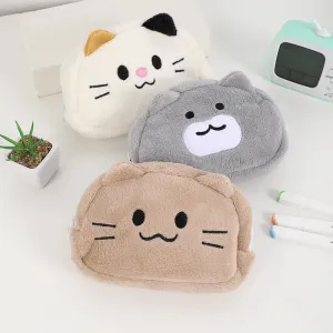 Adorable Kawaii Plush Cat Makeup Organizer 🐱✨ - Fun Cosmetic Storage Bag & Pencil Case for Girls! 🎀🎨