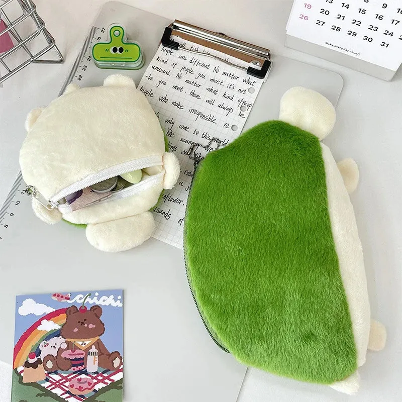 Adorable Kawaii Turtle Plush Pencil Case 🐢✨ - Multifunctional Cosmetic Bag & Coin Purse for School Supplies and Travel! 🎒💖