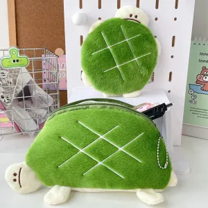 Adorable Kawaii Turtle Plush Pencil Case 🐢✨ - Multifunctional Cosmetic Bag & Coin Purse for School Supplies and Travel! 🎒💖
