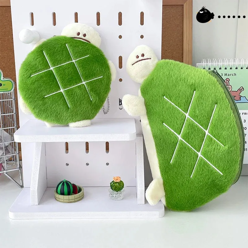 Adorable Kawaii Turtle Plush Pencil Case 🐢✨ - Multifunctional Cosmetic Bag & Coin Purse for School Supplies and Travel! 🎒💖