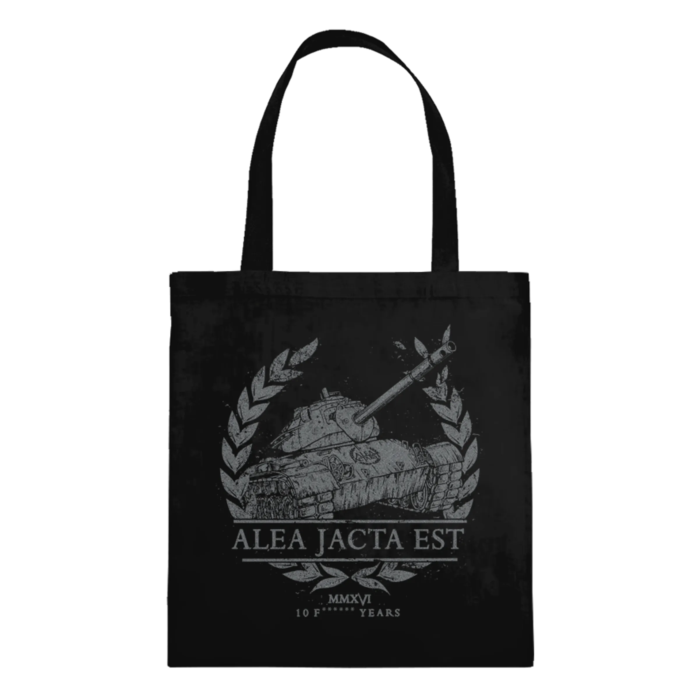 ALEA JACTA EST "Tank" Black Tote Bag