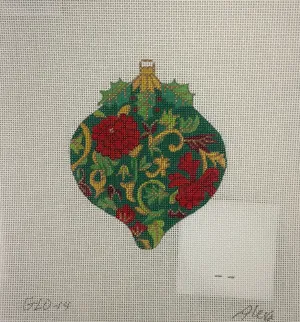 *Alexa Designs GLO14 Christmas Floral Ornament