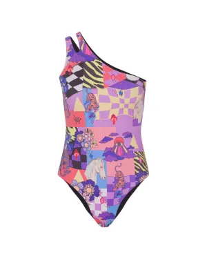 Alice One-shoulder Swimsuit - Dream World Art print