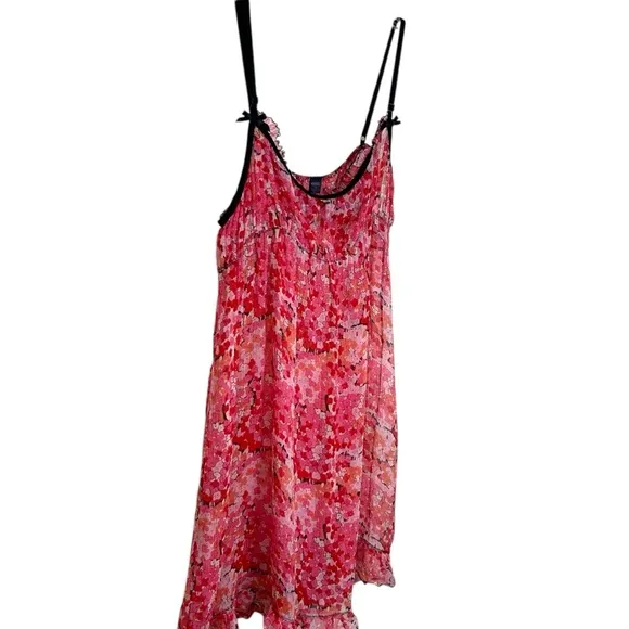 Anna Sui x Victoria’s Secret - Silk, Mini Floral Sheer Slip Bows Ruffle - Size S